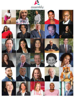 mosaic of faces of Assembly's Board of Trustees